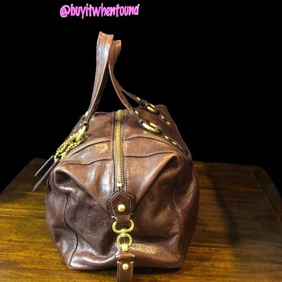 COACH Vintage Large Full Grain Brown Leather Top Handle Shoulder Bag NWOT - Picture 5 of 17